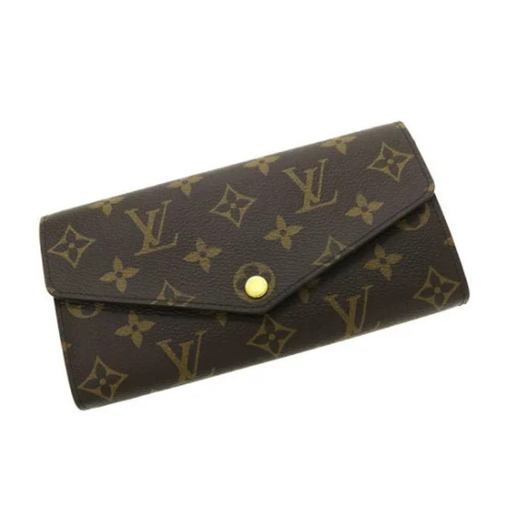 Louis Vuitton Monogram Portefeuille Sarah Wallet Canvas Leather Brown